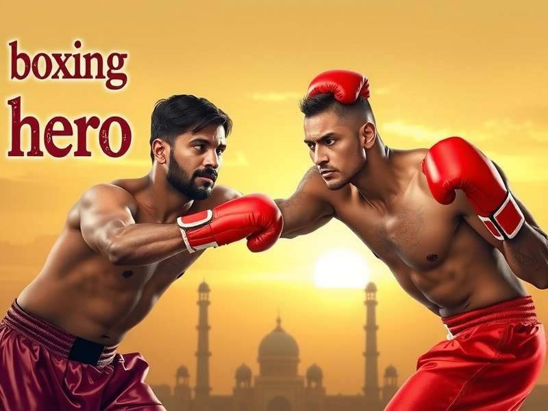Boxing Hero Banner showing Indian boxer in action with desi backdrop